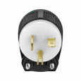 Eaton 6765HG Arrow Hart safety grip hospital grade straight blade angled plug, #18-12 AWG, 20A, Industrial, 125V, Back wire, Black and white, Brass, Nylon, 5-20P, Two-pole, three-wire, grounding, Screw, Nylon, 1-1/2", Core pack