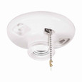 Eaton 659-SP lampholder, 3.25 in box mounting, Keyless switch, Pull chain, #14 - 10 AWG, Medium base, White, Porcelain, 250V, 660W, Top wiring 750632