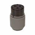Eaton 6716N Arrow Hart extra heavy-duty auto grip connector , #12-4 AWG, 30A, Industrial, 125V, Back wire, Gray and black, Brass, Nylon, 5-30R, Two-pole, three-wire, grounding, Screw, Nylon, Core pack