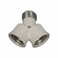 Eaton 700W-BOX lampholder socket adapter, One socket to two sockets, Polarized, 250V, Medium base, White, Thermoplastic, 660W