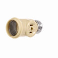 Eaton 715V-BOX socket adapter, One socket to one socket with two 250W NEMA 1-15R outlets, Keyless switch, 125V, Medium base, Ivory, Thermoplastic, 1-15R, NEMA 1-15R, 660W