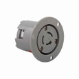 Eaton 7328N safety grip locking flanged outlet , #14-8 AWG, 20A, Industrial, 125/250V, Back wiring, Non-NEMA, Three-pole, Three-wire, Nylon