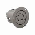 Eaton 7409N safety grip locking flanged outlet , #14-8 AWG, 20A, Industrial, 120/208V, Back wiring, Non-NEMA, Four-pole, Four-wire, Nylon