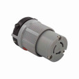 Eaton 7314C safety grip locking connector, #18-10 AWG, 20A, Industrial, 125/250V, Gray, Safety grip, Non-NEMA, Three-pole, Three-wire, Nylon