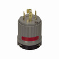 Eaton 7411C safety grip locking plug, #16-12 AWG, 20A, Industrial, 120/208V, Back wiring, Gray, Safety grip, Non-NEMA, Four-pole, Four-wire, Nylon
