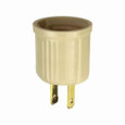Eaton 738V-BOX outlet adapter, One outlet to one socket, Polarized, 125V, Medium base, Ivory, Thermoplastic, 1-15R, NEMA 1-15R, 660W