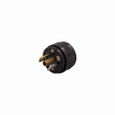 Eaton 7594 safety grip locking plug, #16-12 AWG, 15A, Industrial, 125V, Back wiring, Black, Midget, ML2, Two-pole, Three-wire, Phenolic, 0.28 to 0.42 in