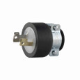 Eaton 7546 safety grip locking plug, #14-8 AWG, 15A, Industrial, 125V, Back wiring, Black, Safety grip, L1-15, Two-pole, Two-wire, Phenolic, 0.31 to 0.47 in