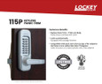 Lockey Lockey 115P Keyless Heavy Duty Passage Lever Panic Trim LOC115P