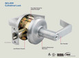Dormakaba Dormakaba QCL200 Cylindrical Lock, Keyed Different and SC Keyway with 118F ANSI 1-1/8" x 2-3/4" Strike DORQCL200