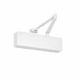 Norton Rixson 7500 Series Institutional Surface Door Closer, White Suede Powder (WSP) finish, regular arm, shown on white background