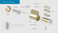 Schlage 20-061 FSIC mortise cylinder exploded diagram showing body, plug, pin springs, pins, check pin spring, check pin, end cap, end cap pin, and tail piece components