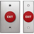 RCI 918 Tamper-Resistant Exit Button with Red Faceplate and EXIT Text