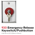 RCI 920 Series Emergency Release Keyswitch/Button with Maintained Operation and Satin Stainless Steel Finish