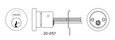 Schlage Schlage Commercial 20-057 6-Pin FSIC Rim Cylinder, Convertible Tailpiece Cam, 2 Keys SCH-20-057