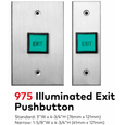 RCI 975 Series Illuminated Exit Pushbutton with LED Green Lens and Tamper-Resistant Design
