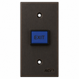 RCI 970 Series Illuminated Exit Pushbutton with Blue Lens and Tamper-Resistant Design