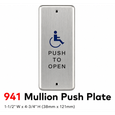RCI 941 Mullion Push Plate with Universal Touch Activation and Tamper-Resistant Design