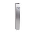 SDC BP Series Square Bollard Post, 628 Dull Aluminum finish, Push Panel Prep, 6" x 6" ADA compliant access control bollard