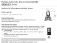 Pemko STC411 Series Automatic Door Bottom spec sheet showing product description, seal details, and mill finish aluminum with black PemkoPrene insert finish information
