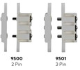 RCI RCI 9500/9501 Mortise Pin Transfers, 1.5A, 24VAC, White Finish DOR9500/9501