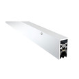 Pemko 4301 automatic door bottom, clear anodized aluminum, surface mounted, 3/4 in. drop, fire rated, retracted position showing actuator pin