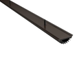Pemko 209 Door Shoe with Eco-V Vinyl Insert - Dark Bronze Anodized Aluminum, 1/2" x 1-3/8" profile, angled view showing vinyl sweep and mounting screw