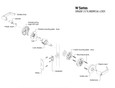 Falcon W Series Grade 2 Cylindrical Lock exploded assembly diagram — outside lever, cylinder, spring cage, mounting plate, lock chassis, deadlatch, strike, inside rose, inside lever, and mounting screws labeled