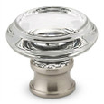 Omnia 9566 Prodigy Glass Cabinet Knob, 1-5/16" Diameter with Premium Finish Options