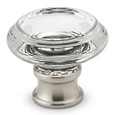 Omnia 9566 Prodigy Glass Cabinet Knob, 1-5/16" Diameter with Premium Finish Options