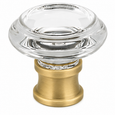 Omnia 9566 Prodigy Glass Cabinet Knob, 1-5/16" Diameter with Premium Finish Options