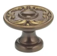 Omnia 7420 Ornate Collection Solid Brass Cabinet Knob with Multiple Size Options