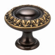 Omnia 7436 Ornate Cabinet Knob - Solid Brass with Multiple Size Options