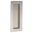 Omnia 653 Modern Rectangular Flush Cup Pull - Solid Brass, 4" x 1-3/4" x 1/2" for Sliding & Barn Doors