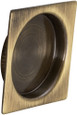 Omnia 7504 Square Cup Pull with Round Flush Pocket Design and Solid Brass Construction