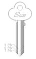 Kaba Ilco Kaba Ilco Corbin / Russwin Key Blank Nickel Plated, 6 Pin ILC-C/RKB