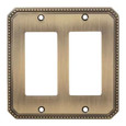 Omnia Omnia 8005 Rocker Beaded Switchplates, Solid Brass OMN-8005