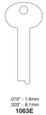 Kaba Ilco Kaba Ilco 1063 Series Safe Deposit Key Blanks ILC-SDKB-1063