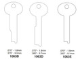 Kaba Ilco Kaba Ilco 1063 Series Safe Deposit Key Blanks ILC-SDKB-1063