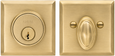 Omnia RECTDB Rectangular Auxiliary Single Cylinder Deadbolt Kit with 2-5/8" Square Design and Solid Brass Construction