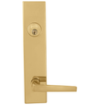 Omnia 2036 Modern Rose Mortise Lever Lockset with Plates - 8-1/4" Solid Brass Construction