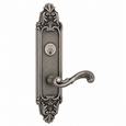 Omnia 57251 Ornate Mortise Lever Lockset with Plates, Solid Brass, 14" Overall Length