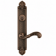 Omnia 60251 Ornate Narrow Backset Lever Lockset with Solid Brass Construction