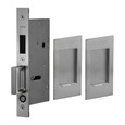Omnia Omnia 7036/PD Pair Dummy Pocket Door Lock with Modern Rectangular Trim featuring Mortise Edge Pull OMN-7036/PD