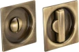 Omnia 3911S Sliding Pocket Door Mortise Lock with 2-3/8" Square Trim, Solid Brass Construction