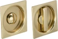 Omnia 3911S Sliding Pocket Door Mortise Lock with 2-3/8" Square Trim, Solid Brass Construction