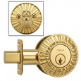 Omnia REEDDB Ornate Reeded Auxiliary Deadbolt Kit - Solid Brass, 2-11/16" Diameter, Cylinder x Thumbturn