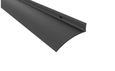 Pemko 346 Series fire-rated aluminum door top weatherstrip with rain drip, black suede powder coat finish, profile view