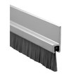 Pemko 18061 180-degree fire-rated door bottom weatherstrip, clear anodized aluminum retainer with 5/8" nylon brush, end view showing brush and retainer profile