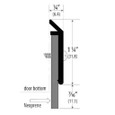 Cal-Royal Cal-Royal BTN-112 Door Bottom Sweep made of Extruded Aluminum Retainer and Neoprene Insert CAL-BTN-112